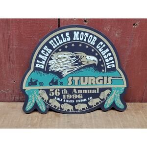 NOS 56th ANNUAL STURGIS SOUTH DAKOTA CHAMBER HARLEY BIKE RALLY METAL SIGN 1996